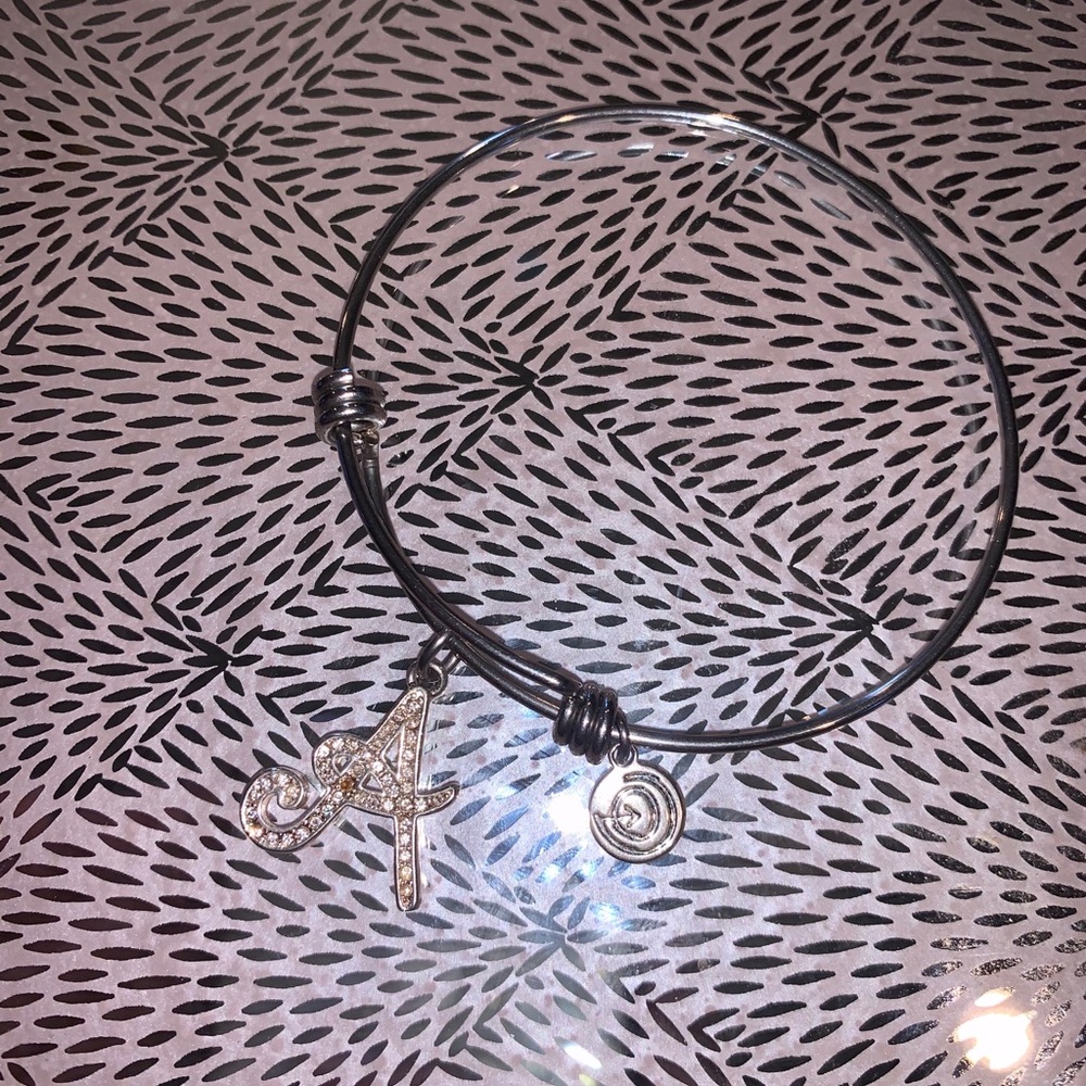 Letter A bangle bracelet
